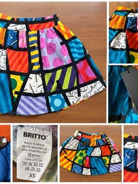 BRITTO made in Brazil Multicolor Patchwork Cotton Skirt - Women's XS